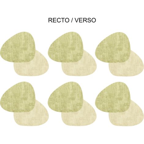Table Passion - Set de 6 dessous de verre Fabrik galet vert beige (1/2)