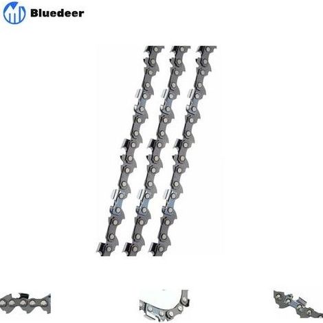 Lot de 3 chaînes de tronçonneuse 3/8" LP - 52 maillons, 1,1 mm, 35 cm, faible rebond, compatible avec Bosch AKE 35 S, Einhell, Husqvarna, Makita, Dolmar, Oregon et autres (1/5)