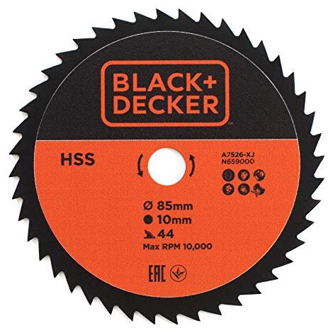 Lame Black+Decker HSS 85 mm foro 10 mm 44 denti (1/4)