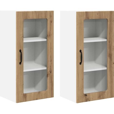 Meuble mural de cuisine,Armoire de cuisine 2 pcs Chêne artisanal 40 x 31 x 80 cm CFW39767 (1/5)