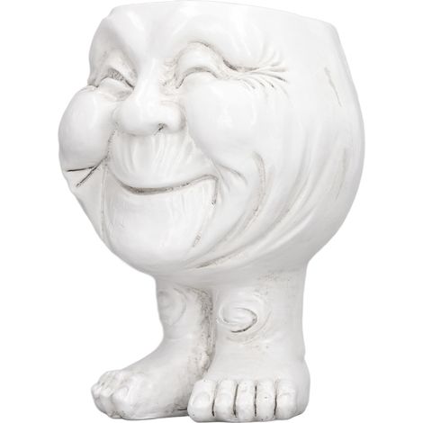 Vase sculptural à visage amusant, en résine, imperméable, beau, mignon, décoratif, vase à visage amusant, blanc, type A (1/5)