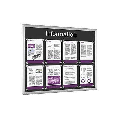 Tablón de anuncios  para 8 x DIN A4  antracita