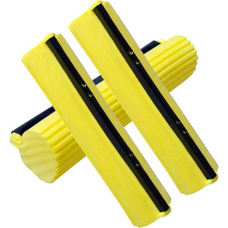 Recharges de tête de vadrouille éponge absorbante,tête de serpillère,tampons de Balai Pack de 3 tampons éponge de Rechange Mop,Jaune (1/4)
