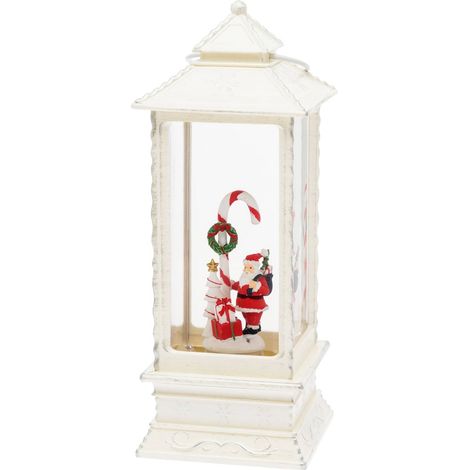 Lanterna decorativa Babbo Natale con glitter led per decorazioni natalizie (1/4)
