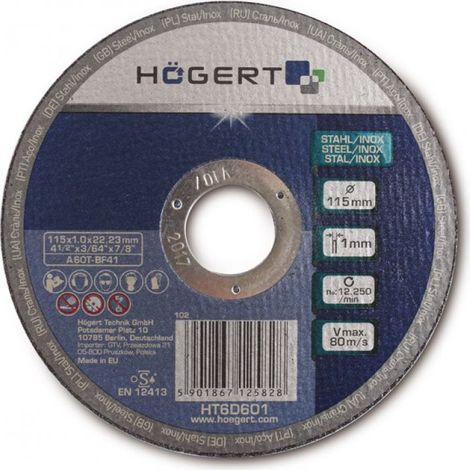 Disque de coupe 125 mm métal & acier - pour disqueuse