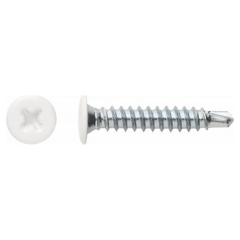 Index – Tornillo autotaladrante 4,2x14 mm – Cabeza extraplana y huella PH – Cabeza lacada blanca – Lote de 100 unidades