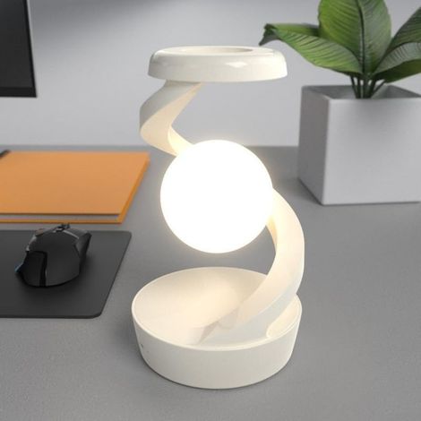 Lampe à lévitation 3D en forme de lune avec chargement sans fil (Blanc) Sphère décorative unique pour la maison et le bureau Contrôle tactile intelligent pour les amateurs de technologie (1/5)