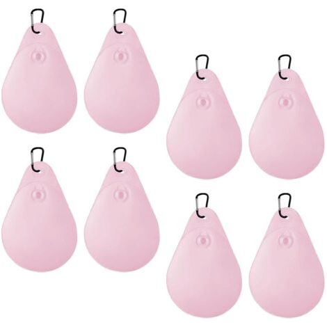 Lot de 8 sacs de suspension pour bâche de piscine, sac mural de piscine, rose, avec crochet, 34,5 x 24 cm (1/4)