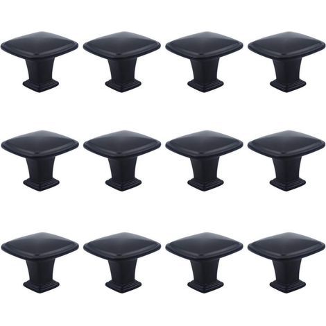 12PCS Noir Tiroir de Poignée Porte, 30mm Bouton de Meubles, Unique Trou Rond Boutons de Tiroir, Boutons de Porte, Poignées de Meuble pour Placard Armoire Cuisine, chambre d'enfant (1/5)