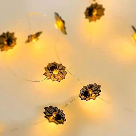 Halloween LED-Lichterkette Spinnennetz 5m 50 LEDs USB - Gruselige Dekoration für Innen- und Außenbereich, Spooky-Ambiente-lsw
