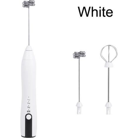 1 Mousseur à lait, 3 vitesses, tête interchangeable, rechargeable USB, antichoc, cuisine (1/4)