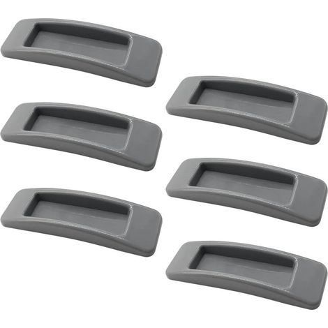 poignées de porte coulissante autocollantes avec ruban adhésif double face pour armoires, fenêtres, réfrigérateurs, meubles, tiroirs, portes en verre (gris 6pcs) (1/5)