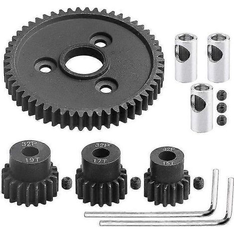 Couronne en acier 3956, pas de 32 et 54 dents, avec pignons de 15, 17 et 19 dents pour Traxxas Slash 4A 1/10 (voir illustration). (1/5)