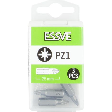 ESSVE Punta di precisione Pozidriv PZ1 per cacciavite, 25 mm, 3 pezzi (1/2)
