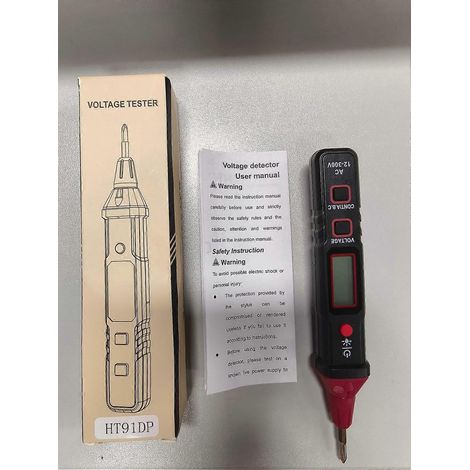 Stylo détecteur de tension, testeur d'électricité 12300 V CA, détecteur de tension NCV, mesure de séquence de phase par induction