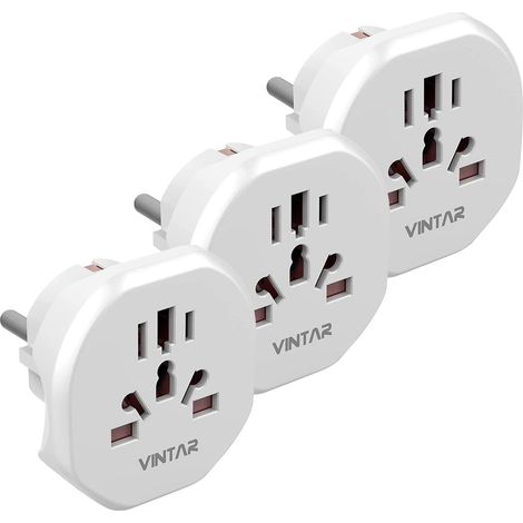 3 Pièces Adaptateur Universel pour Prise France Europe Adaptateur pour Prises UK Anglaise et USA Américaine vers FR, Compatible avec Canada, Chine, Australie, Italie, Suisse, Blanc (1/5)