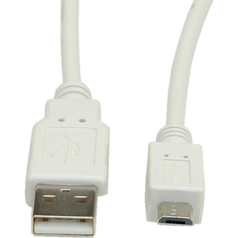 Kabel usb Verbindung usb2.0 a/m - microusb2.0 m 1,8m weiß (1/2)