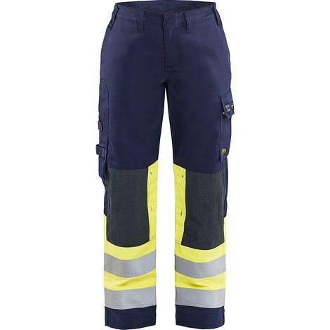Pantalon multinormes femme classe 1 7181 - Marine/Jaune L - FR(44) - SE(C42) - Standards