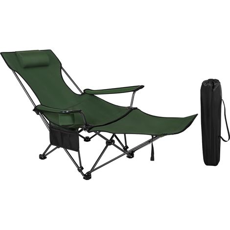 WOLTU 1x Silla de Camping Plegable hasta 150 kg Silla de Pesca Silla Plegable con reposabrazos Verde (1/5)