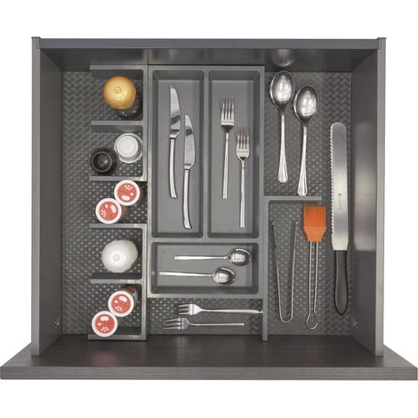 Ninka Besteckeinsatz mit Trenner Basis-Set 1 Tiefe 500/550mm, dunkelgrau