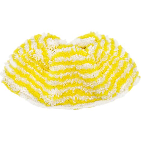 2 set di testine per mocio Karcher, panni in microfibra per la pulizia di piastrelle, rotondi, gialli, per uso domestico.