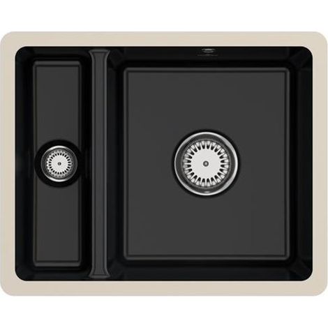 Évier encastré VB Subway 60 XU 545x440mm avec bonde IB droite en céramique Ebony cplus