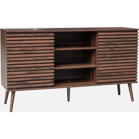 Aparador escandinavo de madera con 2 puertas, 140cm (1/5)