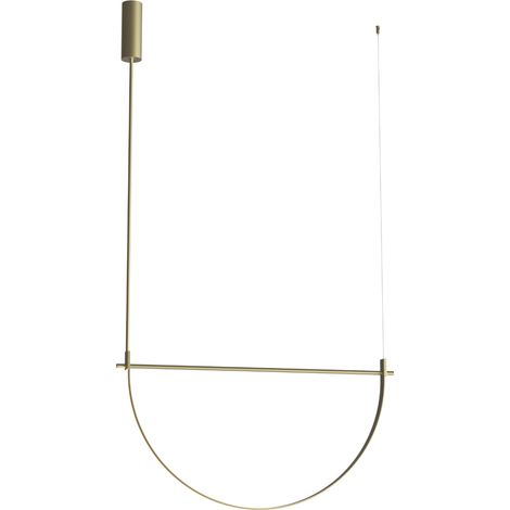 Suspension moderne dorée géométrique LED 30W, lumière chaude 3000K (1/2)