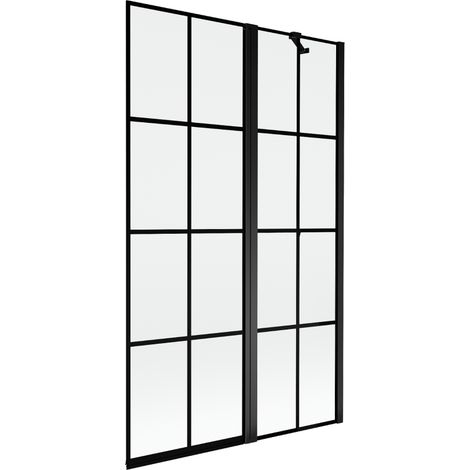 Paravento doccia Mexen Mist 2 ante destro 110 x 150 cm, griglia nera, nero - 8A9-110-011-70-77-P (1/5)