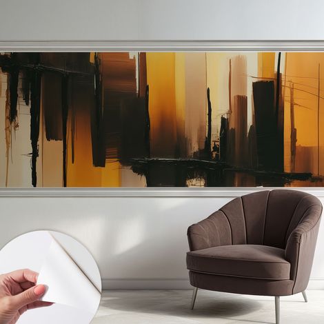 Papier peint adhésif autocollant pour salon chambre à coucher peint imprimé pour mur Bandes verticales 250x104 cm (1/5)