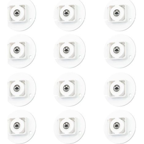 12 Pcs roulettes de Transfert Auto-Adhésives, roulettes à Billes de Transfert roulettes Plastique Solide Roulette de Rotation à 360 Degrés pour Support de Rangement Inférieur, Poubelle (1/5)