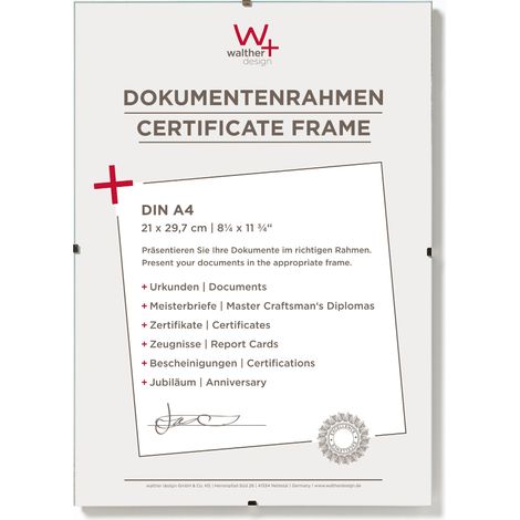 Cadre photo verre transparent 21 x 29,7 cm (DIN A4) Porte-documents 3 Pack, Porte-photos sans cadre RB130K3 (1/5)