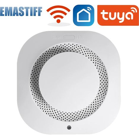 (Lot de 1) Détecteur de fumée intelligent WiFi - Alarme 90 dB - Protection de sécurité - Notification via application (1/5)