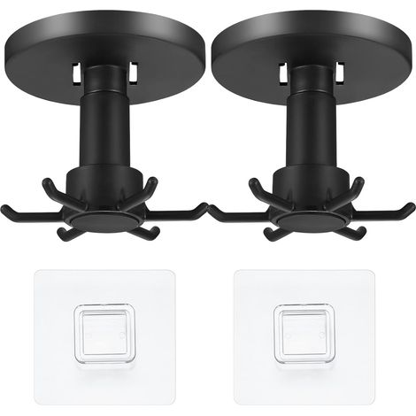 CSPARKV 2 Pieces 360° Rotating Kitchen Utensil Holder, No Drilling Kitchen Utensil Holder, Storage Holder Organizer Rack for Kitchen Bathroom (1/5)