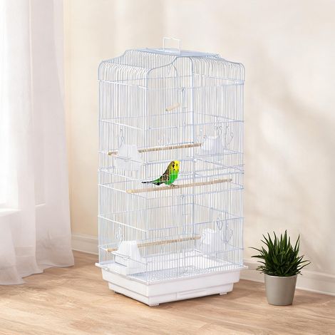 Cage pour oiseaux blanco en métal Madera y PS 46,5 x 35,5 x 92 cm (1/5)