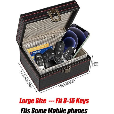 (Grande) Boîte Faraday antivol avec sac pour porte-clés, cage de protection RFID Faraday pour porte-clés, boîte pour téléphone portable anti-radiations, sans clé de voiture (1/5)
