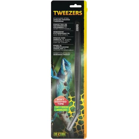 Exo Terra Pinza con Angulo - Pinza con Angulo para Alimentación de Reptiles de Acero Inoxidable - 30 cm