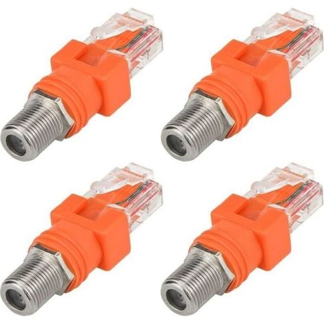 Coaxial to Ethernet Adapter, 4-Pack, RF F to RJ45 Male Coaxial Converters for PZCC Line Tester (1/4)