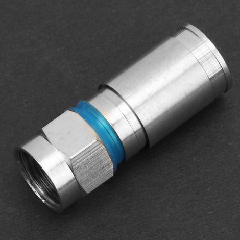 10 pièces RG6 UK Connecteur F comprimé pour câble d'antenne, adaptateur vidéo et satellite (F-008) (1/5)