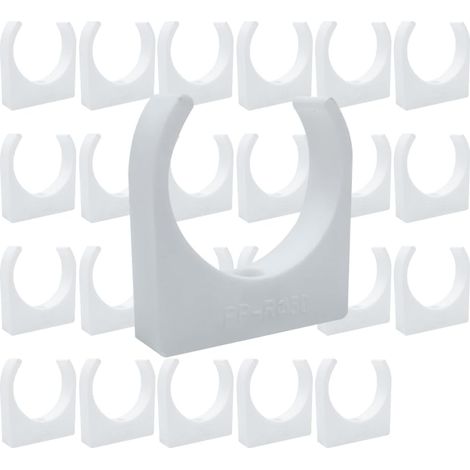 24 pièces Clips de Tuyau en PPR,Permet de fixer des tuyaux,24 pièce Forme en U 50mm (1/5)