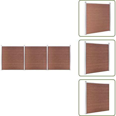 Valla modular - vidaXL Valla de jardín de WPC marrón 526x186 cm - Valla de seguridad