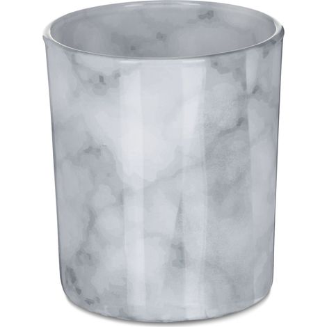 Set di 12 portacandele decorativi rotondi per atmosfera accogliente 8 x 8 x 10 cm in vetro grigio 130011631