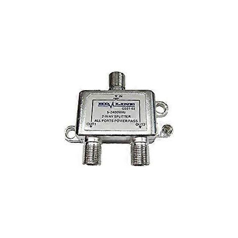 Répartiteur de câble coaxial haute définition, 1 entrée, 2 sorties, répartiteur de signal TV de fréquence 2400 MHz 5A. (1/5)
