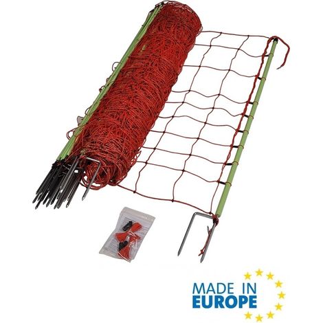EuroNetz Rete per Lupi Arancio 120/2W14/+ -/V-50 m GALLAGHER per Recinzioni Elettriche (1/2)