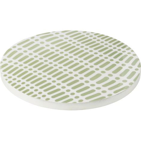 Plateau Tournant en Bois "Tod" 45cm Vert & Blanc