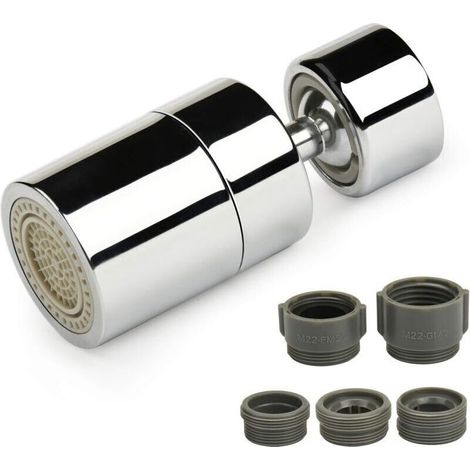 360 Degrés Aérateur de Robinet , 2 Modes Embout Robinet Cuisine Réglable pour Cuisine Salle De Bain,C (1/4)