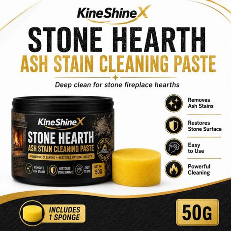 KineShineX Steinkamin-Asche-Fleckenreiniger 50g Tiefenreinigungsstempel für Kamine entfernt Asche (1/4)