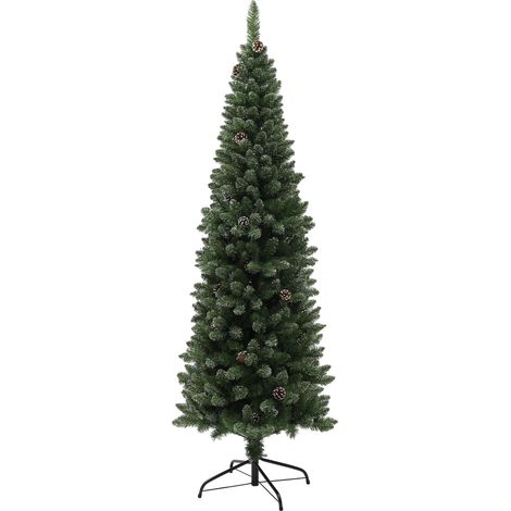 Albero di Natale Artificiale 180 cm 618 Rami con Pigne Verde (1/5)