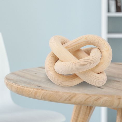 Chaîne de Bois Décorative Décoration Rustique 3 Maillons Naturel Bois Coloré Chaîne de Bois Décorative pour Maison Salon Café Links de Bois Farmhouse Tailles Environ 14.5cm x 14.5cm Pine 209g (1/5)