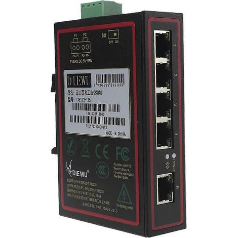 Industrieller 5-Port-Ethernet-Switch für DIN-Schiene, 10/100/1000M-Netzwerk-Switch für Lifet (1/5)